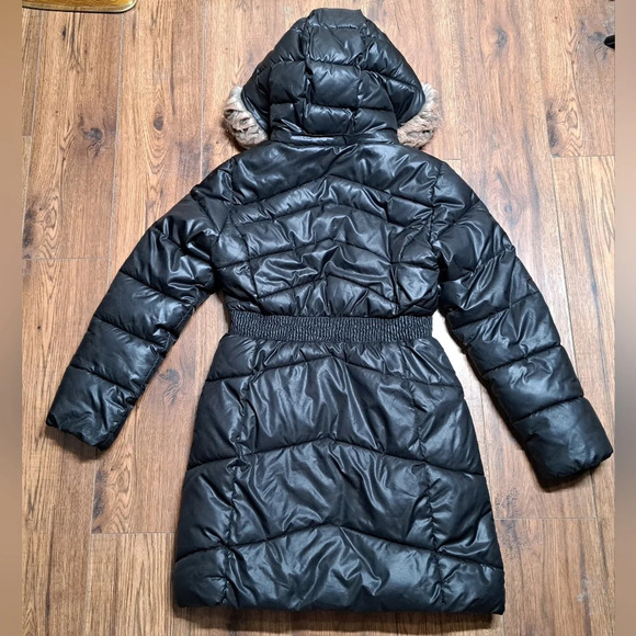 Michael Kors Womens Winter Jacket Coat Puffer Parka Fill Black Faux Fur Size 14P - Picture 3 of 9